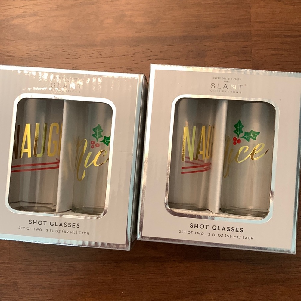 NIB Naughty and Nice Double Shot Glasses